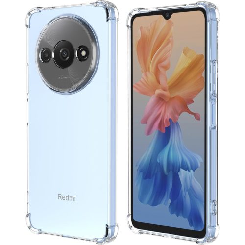 Xiaomi Redmi A3 4G szilikon tok, hátlaptok, telefon tok, erősített sarkokkal, átlátszó, Anti Shock, 1.5mm