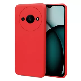   Xiaomi Redmi A3 4G szilikon tok, hátlaptok, telefon tok, velúr belsővel, matt, piros, Silicon