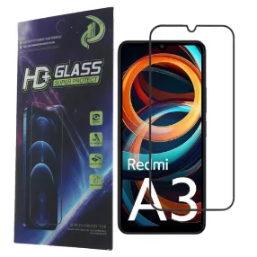   Xiaomi Redmi A3 4G üvegfólia, tempered glass, előlapi, 9D, edzett, hajlított, fekete kerettel