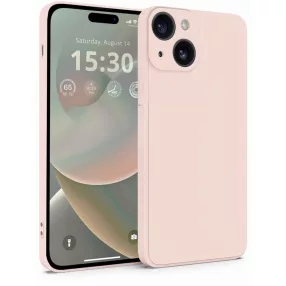   iPhone 15 szilikon tok, hátlaptok, telefon tok, matt, halvány rózsaszín