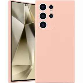   Samsung Galaxy S24 Ultra 5G szilikon tok, hátlaptok, telefon tok, matt, halvány rózsaszín