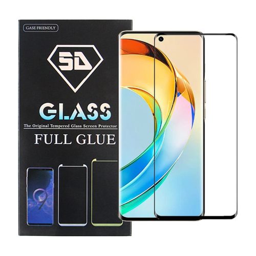 Honor Magic6 Lite 5G üvegfólia, tempered glass, előlapi, 5D, edzett, hajlított, fekete kerettel