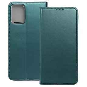   Motorola Moto G24 / G04 / E14 könyvtok, fliptok, telefon tok, mágneszáras, bankkártyatartós, zöld, Smart Magnetic