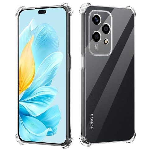 Honor 200 Lite 5G szilikon tok, hátlaptok, telefon tok, erősített sarkokkal, átlátszó, Anti Shock, 1.5mm