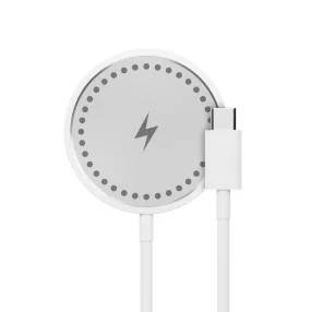   MagSafe kompatibilis vezeték nélküli töltő 15W, mágneses USB-C iPhone kompatibilis, fehér – Maxlife MXWC-05