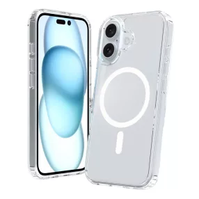   iPhone 16 hátlaptok, telefon tok, MagSafe kompatibilis, átlátszó, Anti Shock Mag Case, 1.5mm
