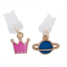   Korona és bolygó formájú porvédő kupak, telefon /tablet dísz, medál Apple lightning, 8pin csatlakozóhoz, 2db/csomag