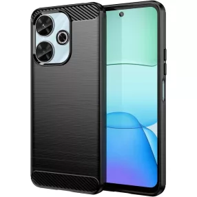   Xiaomi Redmi 13 4G / Poco M6 4G szilikon tok, hátlaptok, telefon tok, karbon mintás, fekete, Simple Carbon