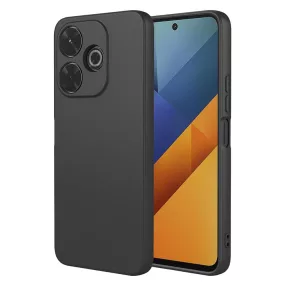   Xiaomi Redmi 13 4G / Poco M6 4G szilikon tok, hátlaptok, telefon tok, velúr belsővel, matt, fekete, Silicon