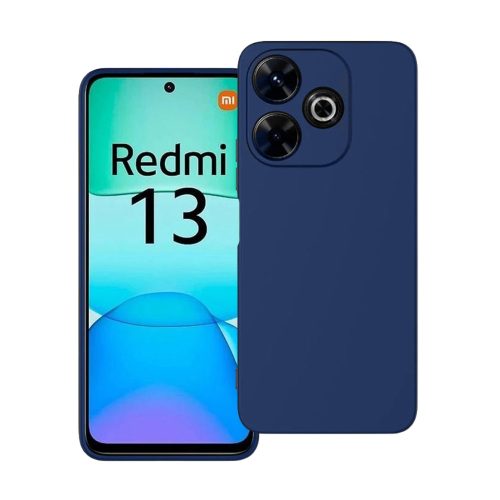 Xiaomi Redmi 13 4G / Poco M6 4G szilikon tok, hátlaptok, telefon tok, velúr belsővel, matt, sötétkék, Silicon