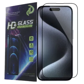   iPhone 16 Plus üvegfólia, tempered glass, előlapi, 9D, edzett, hajlított, fekete kerettel