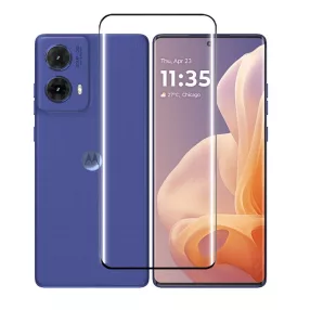   Motorola Moto G85 5G üvegfólia, tempered glass, előlapi, 5D, edzett, hajlított, fekete kerettel