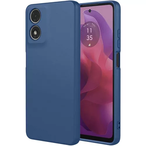 Motorola Moto E14 / G04 / G04s szilikon tok, hátlaptok, telefon tok, matt, sötétkék