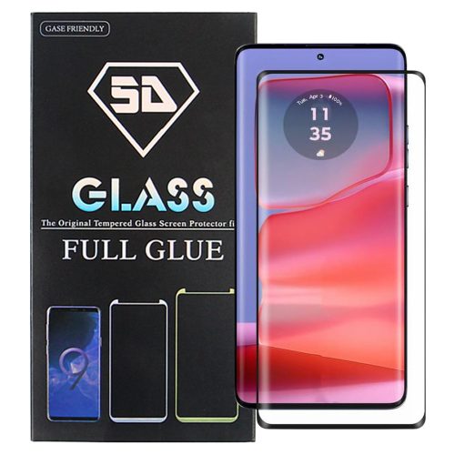 Motorola Edge 50 Pro 5G üvegfólia, tempered glass, előlapi, 5D, edzett, hajlított, fekete kerettel