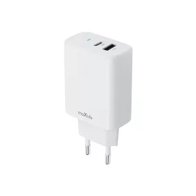   Maxlife MXTC-10-30AC 30W USB-C PD + USB-A gyorstöltő hálózati adapter telefon töltő