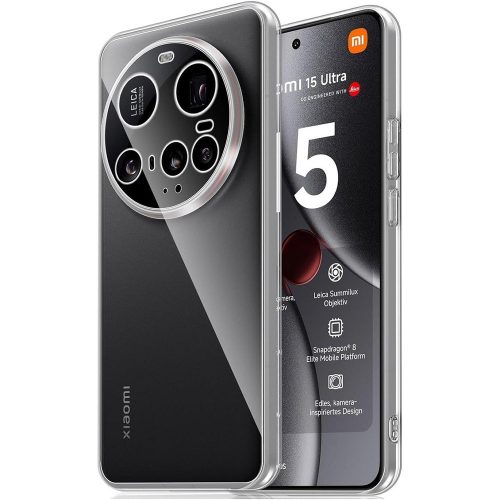 Xiaomi 15 Ultra 5G szilikon tok, hátlaptok, telefon tok, kamera védelemmel, átlátszó, 2mm