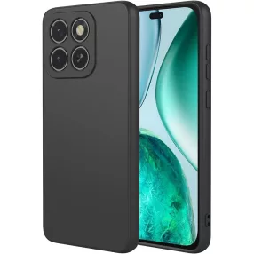   Honor X8c szilikon tok, hátlaptok, telefon tok, velúr belsővel, matt, fekete, Silicon