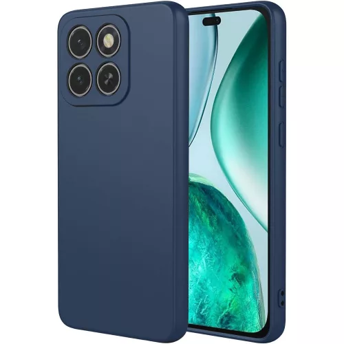 Honor X8c szilikon tok, hátlaptok, telefon tok, velúr belsővel, matt, sötétkék, Silicon