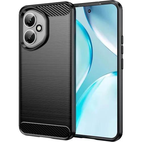 Honor 400 5G szilikon tok, hátlaptok, telefon tok, karbon mintás, fekete, Simple Carbon