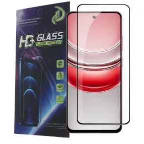   Realme C75 üvegfólia, tempered glass, előlapi, 9D, edzett, hajlított, fekete kerettel