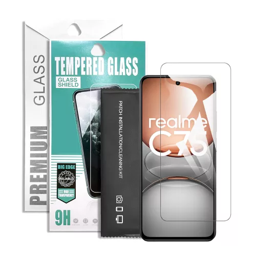 Realme C75 üvegfólia, tempered glass, előlapi, edzett, 9H, 0.33mm, prémium