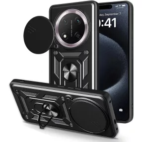   Honor Magic7 Lite 5G hátlap tok, telefon tok, kitámasztható, mágneses, ütésálló, fekete, Defender Slide