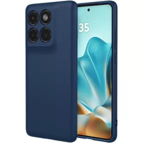   Motorola Edge 60 Fusion 5G / Edge 60 5G szilikon tok, hátlaptok, telefon tok, velúr belsővel, matt, sötétkék, Silicon