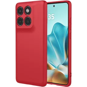   Motorola Edge 60 Fusion 5G / Edge 60 5G szilikon tok, hátlaptok, telefon tok, velúr belsővel, matt, piros, Silicon