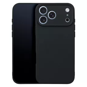   iPhone 18 Pro Max / 17 Pro Max szilikon tok, hátlaptok, telefon tok, velúr belsővel, matt, fekete, Silicon