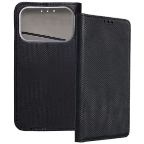   iPhone 17 Pro könyvtok, fliptok, telefon tok, mágneszáras, bankkártyatartós, fekete