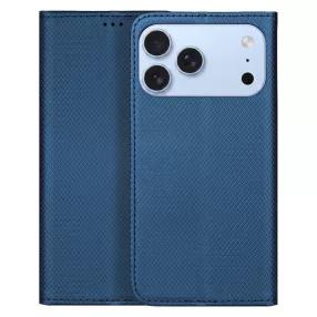   iPhone 18 Pro / 17 Pro könyvtok, fliptok, telefon tok, szilikon keretes, mágneszáras, sötétkék