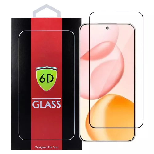 Honor 400 5G üvegfólia, tempered glass, előlapi, 6D, edzett, hajlított, fekete kerettel