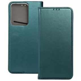   Realme 14 5G / Realme 14T 5G könyvtok, fliptok, telefon tok, mágneszáras, bankkártyatartós, zöld, Smart Magnetic