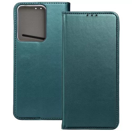 Realme 14 5G / Realme 14T 5G könyvtok, fliptok, telefon tok, mágneszáras, bankkártyatartós, zöld, Smart Magnetic