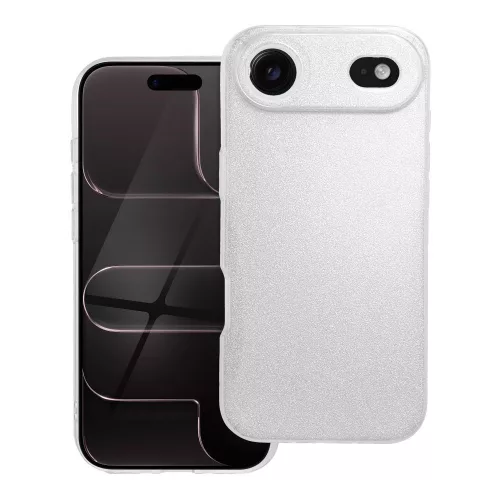 iPhone Air szilikon tok, hátlaptok, telefon tok, csillámos, ezüst, Glitter