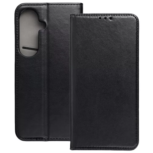 Samsung Galaxy S25 FE 5G könyvtok, fliptok, telefon tok, mágneszáras, bankkártyatartós, fekete, Smart Magnetic