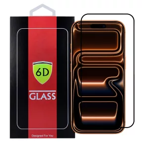   iPhone 17 Pro üvegfólia, tempered glass, előlapi, 6D, edzett, hajlított, fekete kerettel