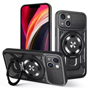   iPhone 13 Defender Armor Mag tok – mágneses, MagSafe kompatibilis, kitámasztható, ütésálló, fekete