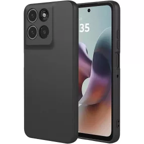   Motorola Moto G56 5G szilikon tok, hátlaptok, telefon tok, velúr belsővel, matt, fekete, Silicon