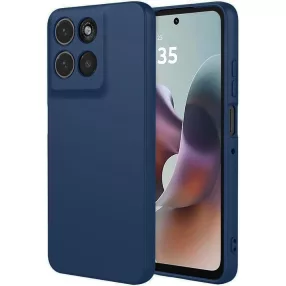   Motorola Moto G56 5G szilikon tok, hátlaptok, telefon tok, velúr belsővel, matt, sötétkék, Silicon