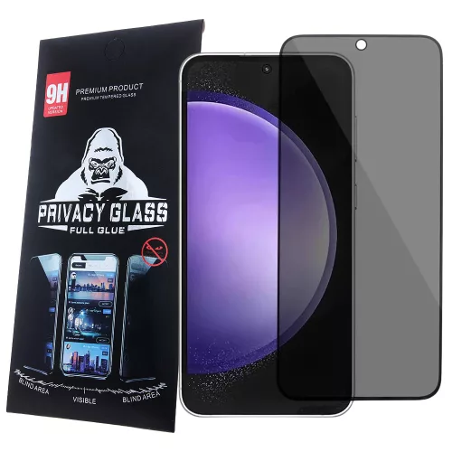 Samsung Galaxy S25 FE 5G üvegfólia, tempered glass, előlapi, edzett, hajlított, fekete kerettel, betekintés védelemmel, Privacy