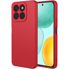   Honor 400 Smart 5G / X7d 4G szilikon tok, hátlaptok, telefon tok, velúr belsővel, matt, piros, Silicon