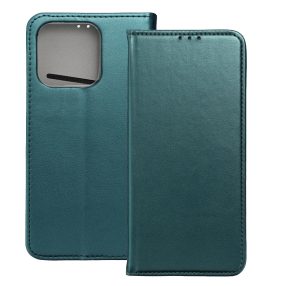   Honor 400 Smart 5G / X7d 4G könyvtok, fliptok, telefon tok, mágneszáras, bankkártyatartós, zöld, Smart Magnetic