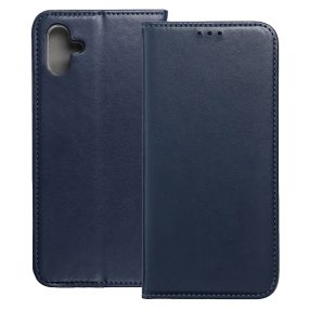   Samsung Galaxy A07 könyvtok, fliptok, telefon tok, bankkártyatartós, szilikon keretes, mágneszáras, sötétkék, Smart Magnetic 