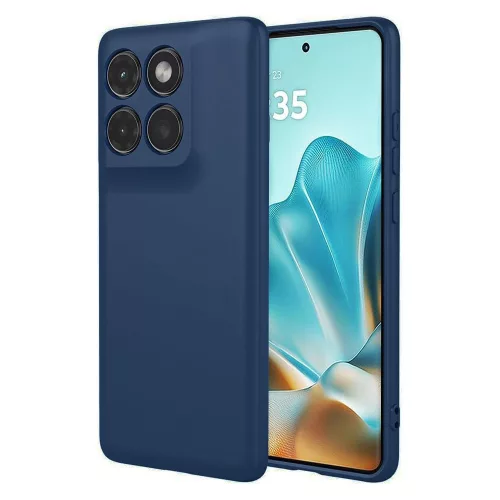 Motorola Edge 60 Pro 5G szilikon tok, hátlaptok, telefon tok, velúr belsővel, matt, sötétkék, Silicon