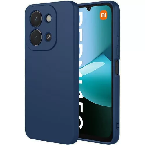 Xiaomi Redmi 15C 4G / Redmi 15C 5G szilikon tok, hátlaptok, telefon tok, velúr belsővel, matt, sötétkék, Silicon