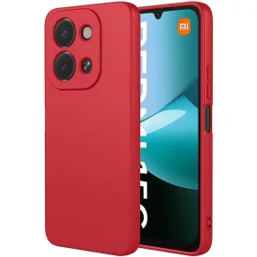   Xiaomi Redmi 15C 4G / Redmi 15C 5G szilikon tok, hátlaptok, telefon tok, velúr belsővel, matt, piros, Silicon