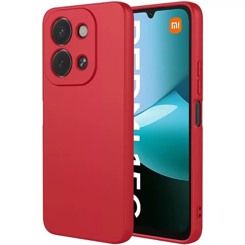 Xiaomi Redmi 15C 4G / Redmi 15C 5G szilikon tok, hátlaptok, telefon tok, velúr belsővel, matt, piros, Silicon