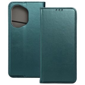   Honor 400 Pro 5G könyvtok, fliptok, telefon tok, mágneszáras, bankkártyatartós, zöld, Smart Magnetic