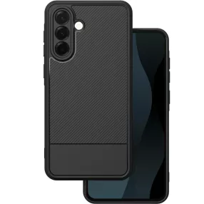   Samsung Galaxy S25 FE 5G szilikon tok – kameravédős, karbon mintás fekete hátlaptok, Simple Carbon case